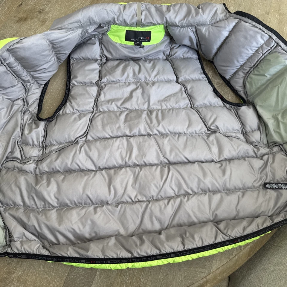 Ralph Lauren RLX Neon Green/Yellow Puffer Vest Performance Athletic Outerwear - Image 4 of 4