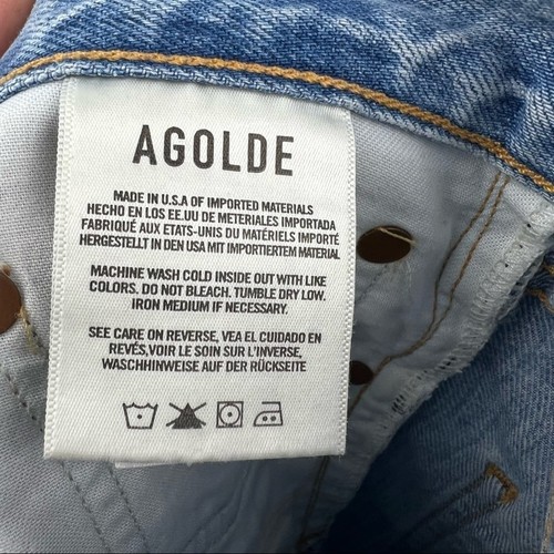 AGOLDE Jamie High Rise Classic Jeans in Shakedown Light Wash, Size 25 - Picture 6 of 7