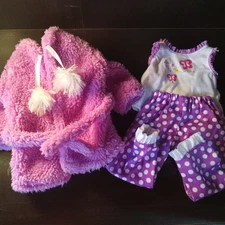 Lot of 3 Factory Toy Co Doll Clothes Robe Shirt & Pants