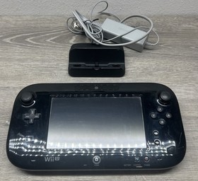 NINTENDO Wii U 32GB Black GamePad W/Docking Station/Power Cord TESTED WORKS