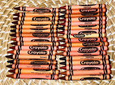 33 Vtg Crayola Crayons Brown BROWNS 80's 90's HTF Colors Binney Smith UNUSED