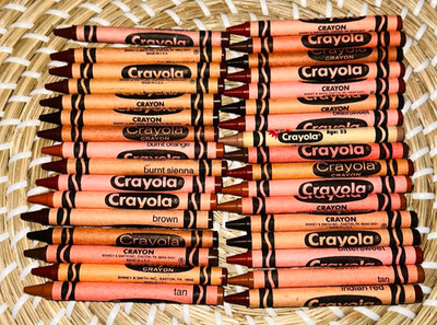 33 Vtg Crayola Crayons Brown BROWNS 80's 90's HTF Colors Binney & Smith UNUSED