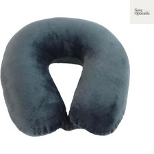 Adult Fleece Travel Neck Pillow for Airplane, Charcoal