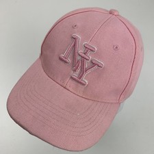 NY Logo Baseball Cap Girls Adjustable Pink New York City Embroidered Hat