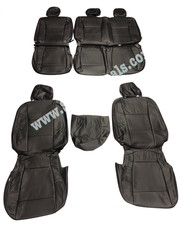 Black Leather Seat Covers Upgrade For Ford F150 F250 F350 Supercrew Crew Cab Xlt
