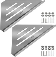 2 Pcs 304 Stainless Steel Corner Shelf with Screws Triangle Shower Caddy Wall