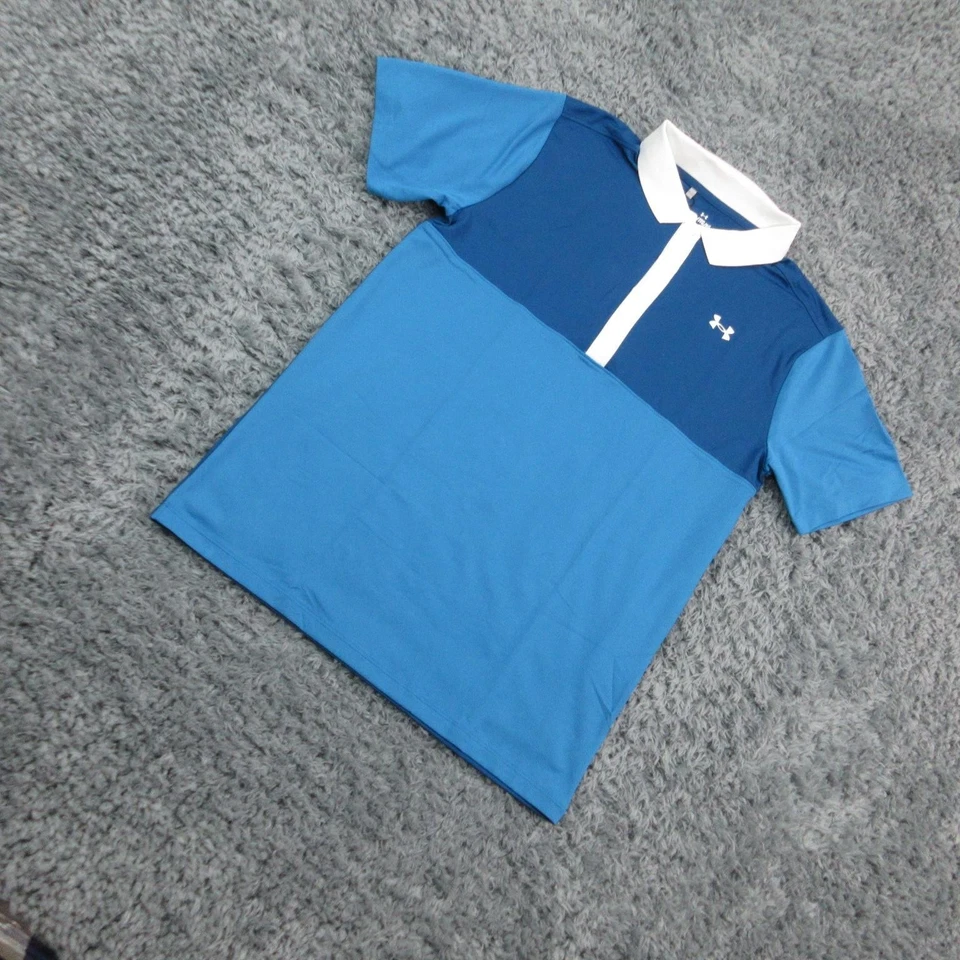Camisa Under Armour Niños YXL Extra Grande Azul Color Bloque Polo Rendimiento Nueva con Etiquetas Foto 2 de 4