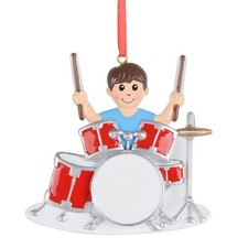 Personalized Drum Set Ornament - Boy Player, Musical Instruments Ornament - G...