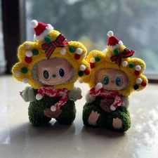 Labubu Crochet Christmas Holiday Outfit | Hat, Overalls, and Scarf Set