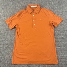 Criquet Polo Shirt Mens Medium Orange Slim Fit Pima Cotton Golf Casual Peru