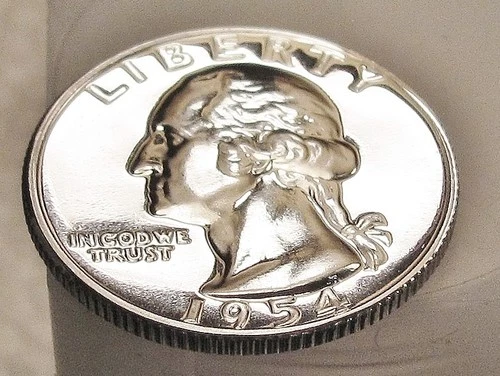 1954  Gem Proof Quarter 90% SILVER EYE CANDY Blazing Mirrored Surfaces #115 ~ 12