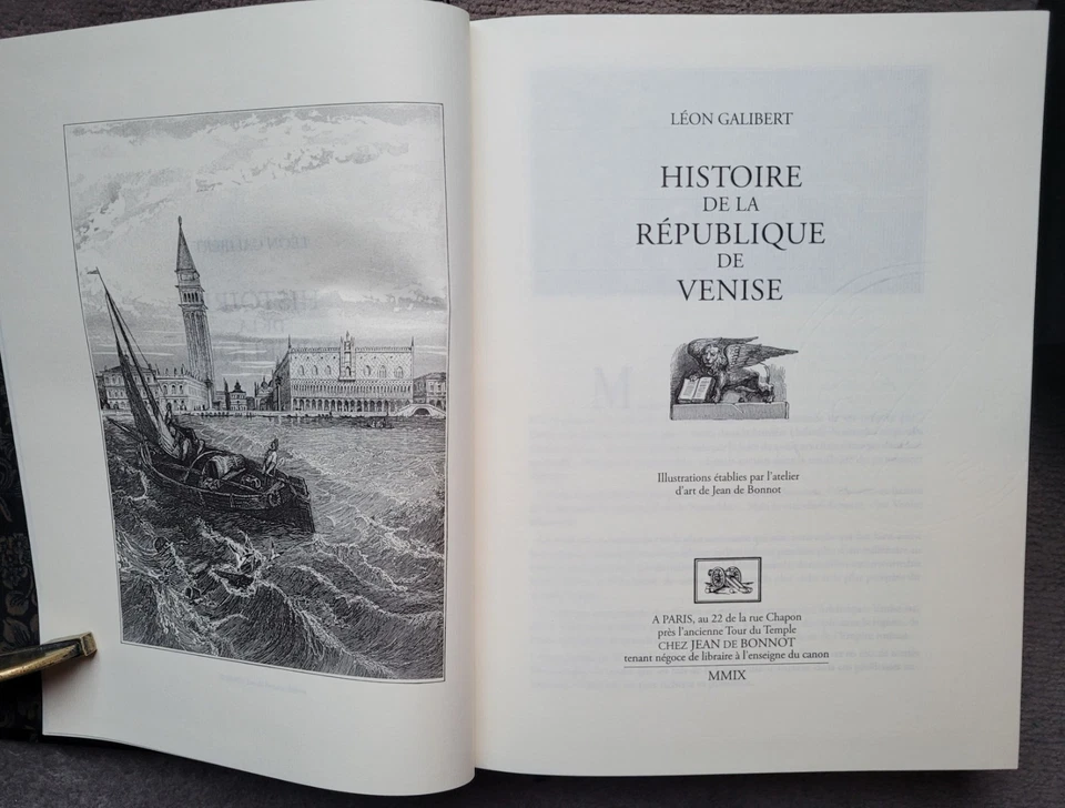 Histoire de la République de Venise Léon Galibert Jean de Bonnot superbe reliure - Photo 4/4