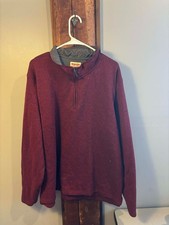 Wrangler Authentics 2XL Quarter Zip Pullover Burgundy Fleece Jacket