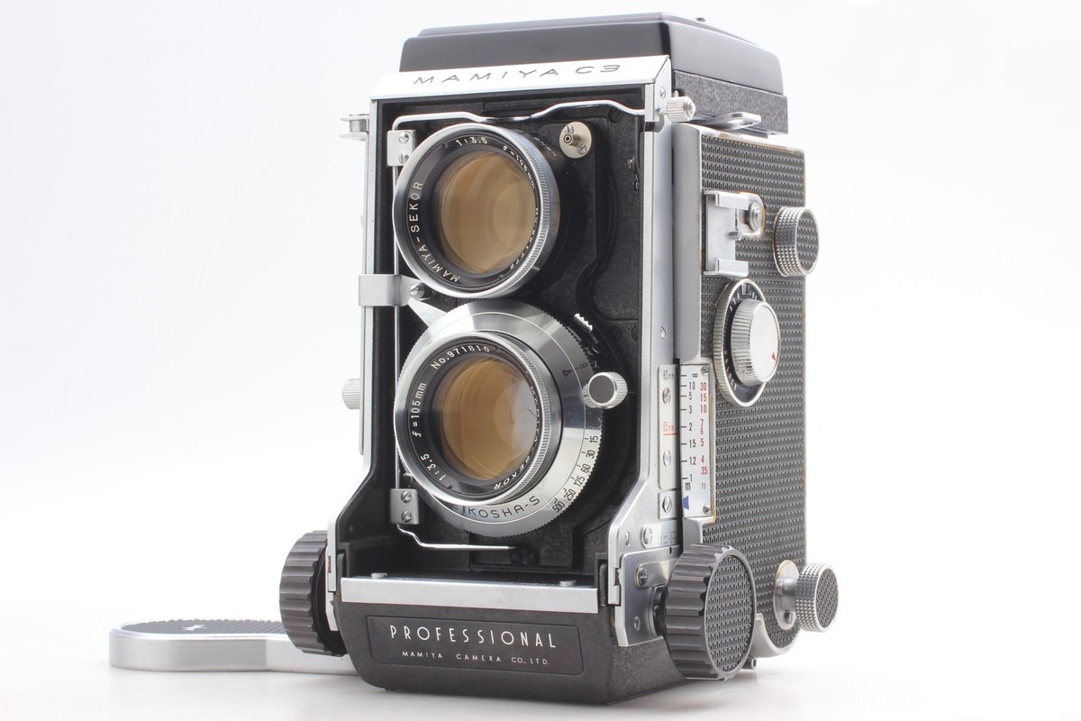 Pro C3 Mamiya [良品] Sekor from C220 C330 Camera TLR for Dot Blue f/3.5 105mm DS Sekor Mamiya f/3.5 105mm フィルムカメラ