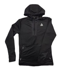 Reebok Pullover Hoodie Running Training Activewear Thumb Holes Black