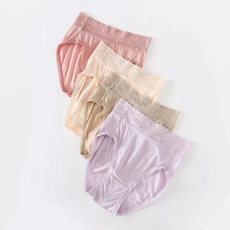 2pcs Mulberry Silk Underwear For Women Briefs Thin Silk Lady Panties High Waist - Image 4 of 4