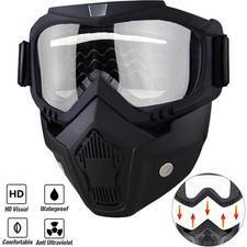 2-in-1 Snow Sport Goggles, Clear Eyewear for Outdoor Snowmobile Face Mask