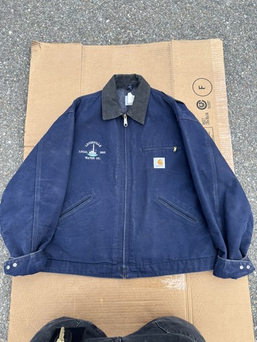 90s Carhartt Detroit Jacket, Navy, USA Made, Star Tag, Vintage Workwear Size L