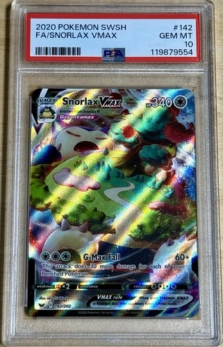 Snorlax VMAX 142/202 Swsh01: 2020 Pokemon Sword & Shield Holo PSA 10 Gem 💎 Mint