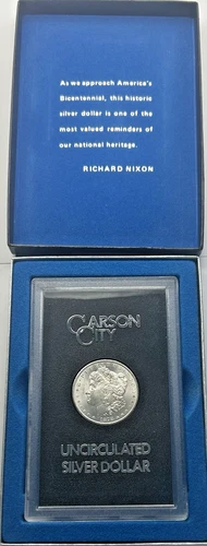 1878-CC Uncirculated Silver Morgan Dollar America Bicentennial Packaging