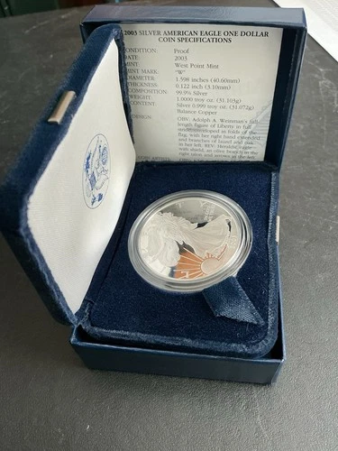 2003 W Proof $1 American Silver Eagle Dollar
