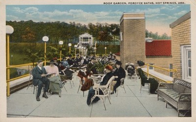 Postcard Arkansas AR Hot Springs Fordyce Bath House Rooftop Garden 1921