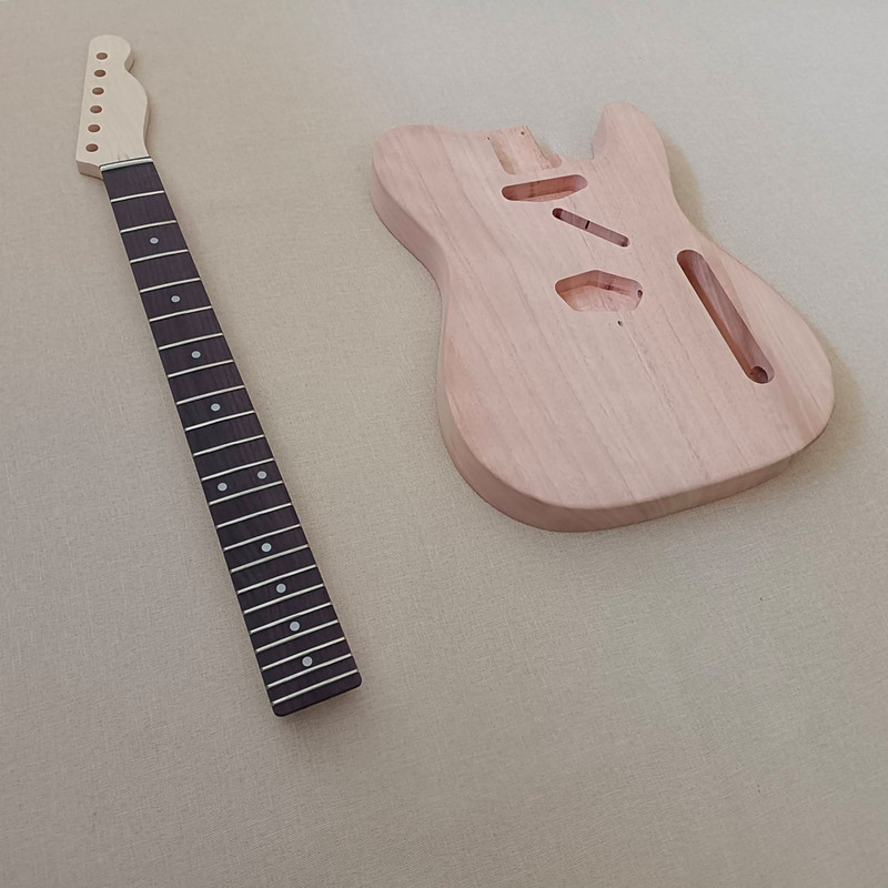 DIY TL Electric Guitar Kit Unfinsh 6 String Maple Neck No Part Mahogany Body