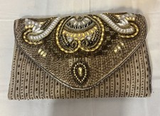 Vintage Constantinople Gold Beaded Clutch/Shoulder Purse/Bag