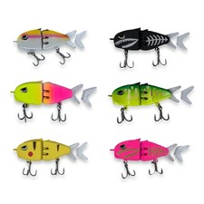 MSIZNX 6-Pack Glide Baits for Fishing Lures w/6 Extra Tails,Slow-Sinking to S...