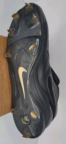NIKE BASEBALL AIR ZOOM PRO Foundation CLEATS SIZE 13 New Black Gold 330059 005 - Picture 5 of 17