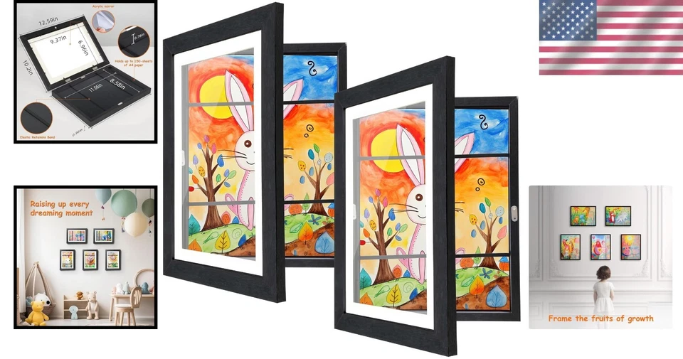 Juego de marcos de pared magnéticos intercambiables de 8,5 x 11 para niños paquete de 2 Foto 2 de 4