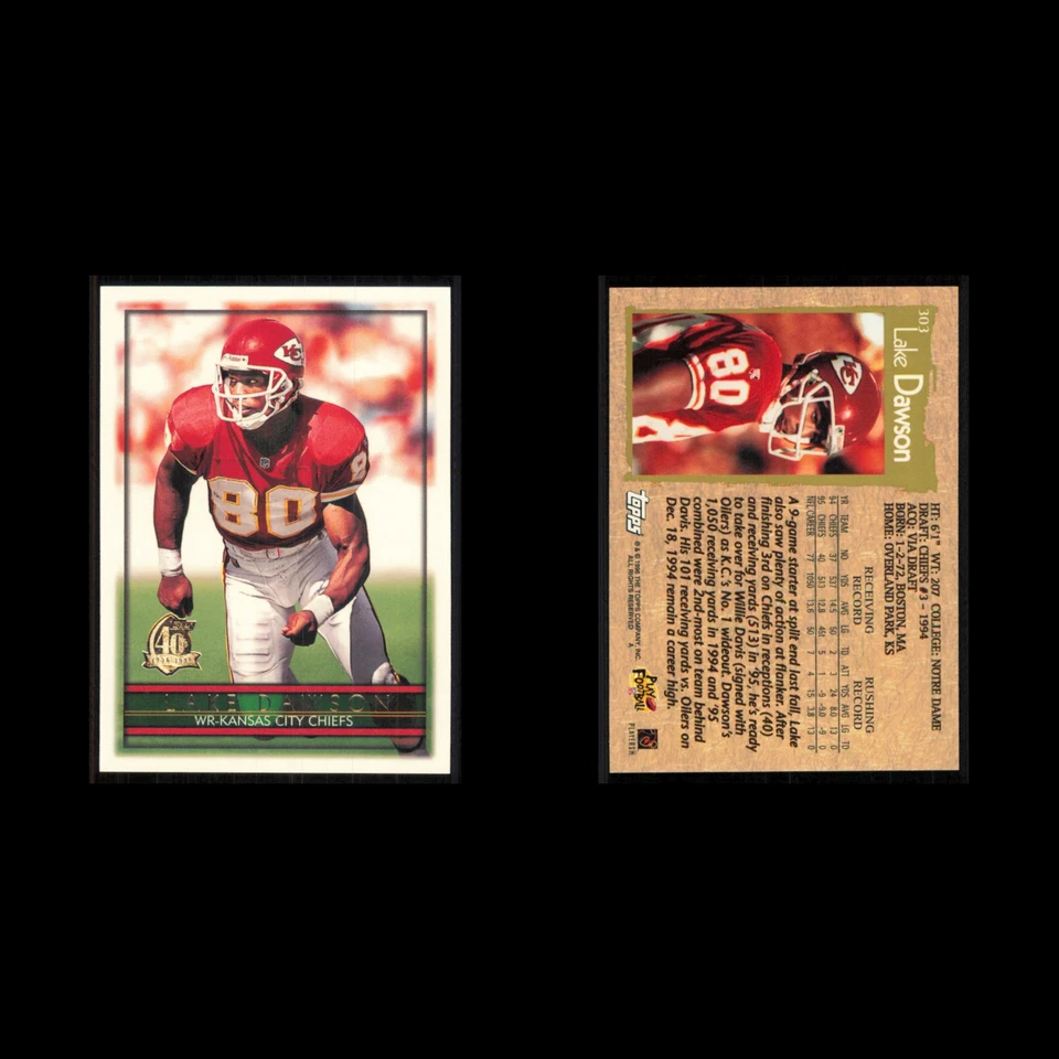 Lake Dawson #303 1996 Topps Kansas City Chiefs Football Card NFL NM - Image 3 of 3