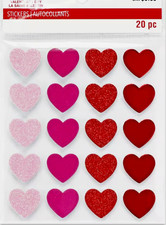Heart Hearts Love Valentine's Day Red Pink Glitter Recollections Foam Stickers