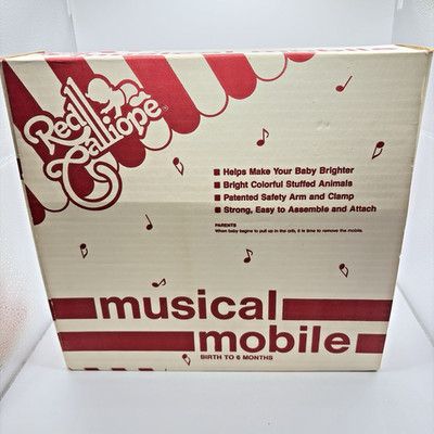 Vintage Red Calliope Circus Animals Classic Nursery Mobile Works Made In USA