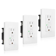15A GFCI Outlet Wall Receptacle Tamper Resistant TR LED Indicator White ETL 3PK