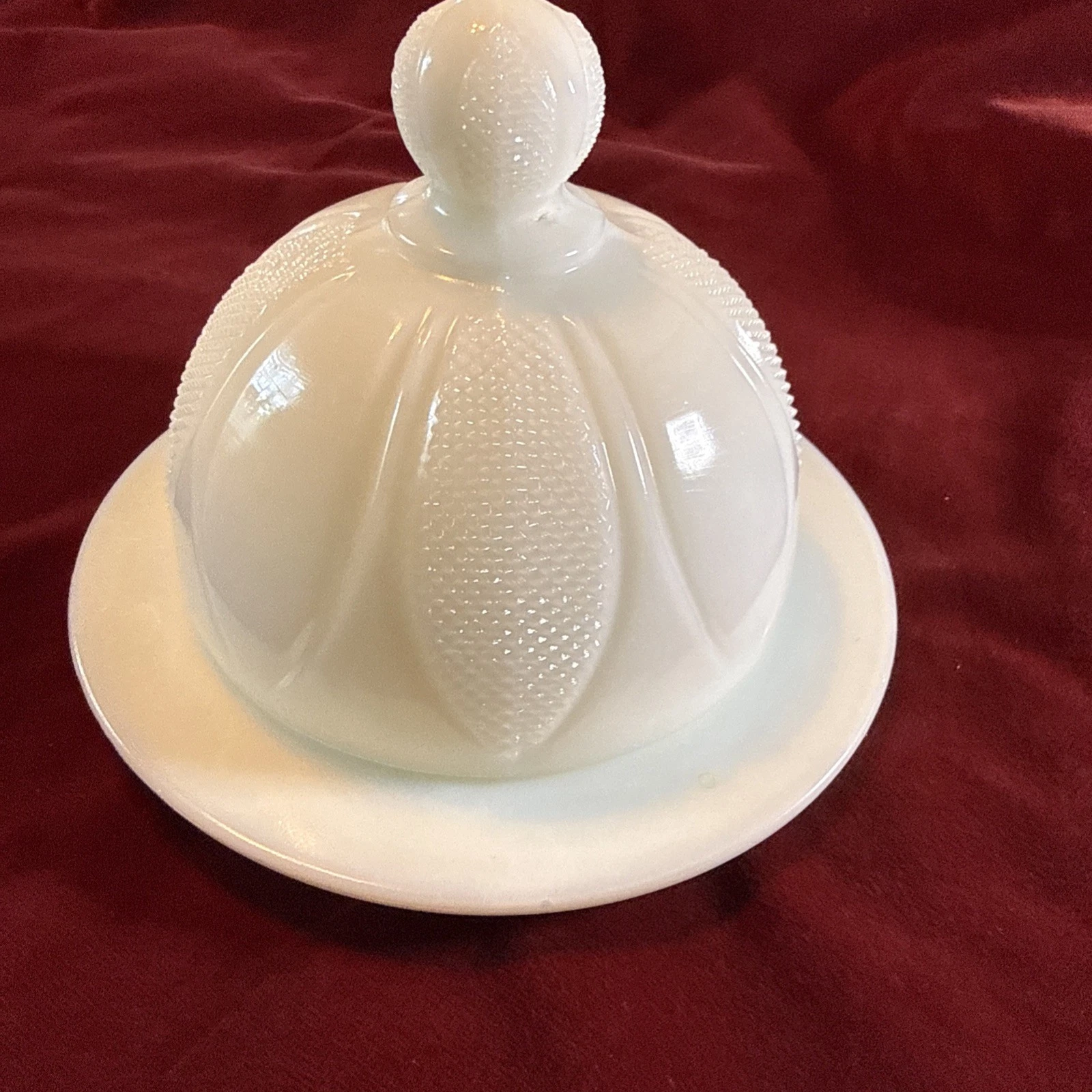 Butter Dish Vintage Milk Glass