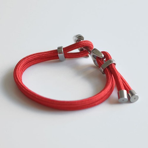 Armband Anker Verschluss Edelstahl Polyesterkordel handgefertigt! L. verstellbar - Bild 5 von 13