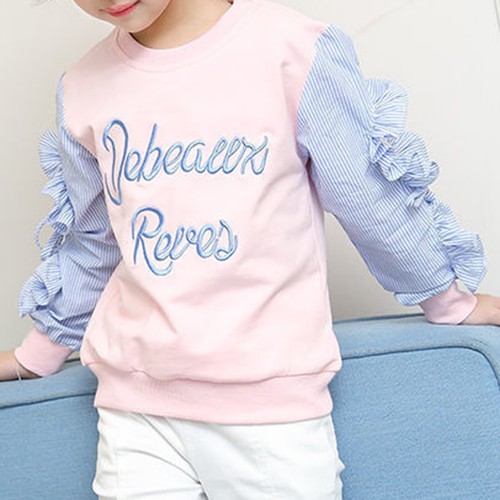 Kinder Mädchen Freizeit Sweatshirts Pullover Langarm Spitze Patchwork Tops Shirts - Bild 4 von 15