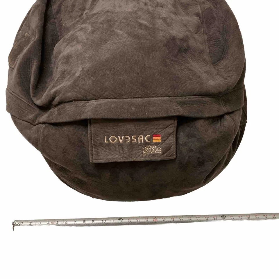 LOVESAC Kidsac Peluche GAMUZA BOLSA DE FRIJOLES DE GRAN TAMAÑO y cubierta color espresso. Peluche. Foto 3 de 4