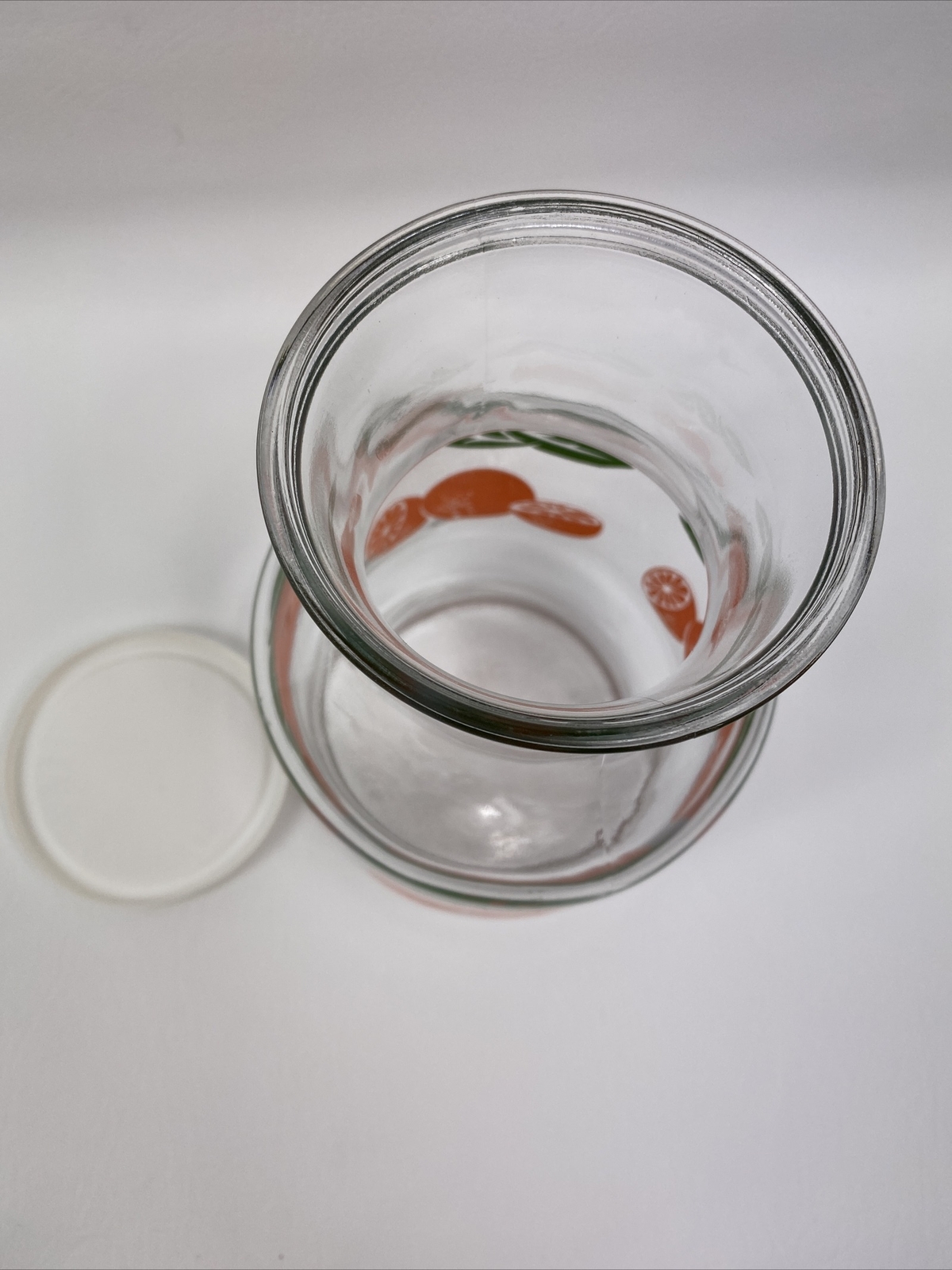 VINTAGE ANCHOR HOCKING ORANGE JUICE CARAFE / PITCHER With Lid