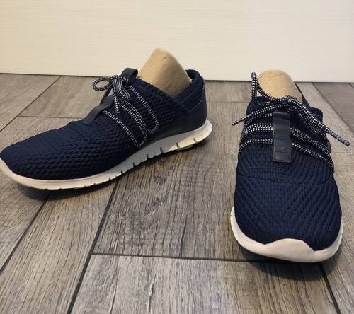 Cole Haan ZeroGrand Sneakers Womens Size 7.5 B Blue Lace Up Knit Leather Shoes - Picture 4 of 10