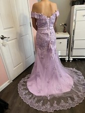 Size 10 Lavender Mermaid Prom Dress with Tail. Adjustable Corset.