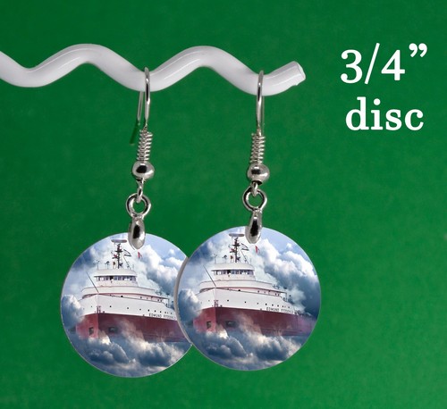 Pendientes Edmund Fitzgerald joyería barco carguero historia de Michigan hechos a pedido - Imagen 9 de 15