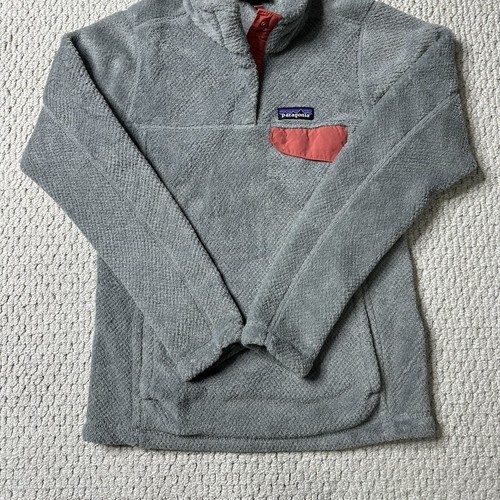Patagonia Re-Tool Snap-T Pullover Fleece Sweater Jacket Womens Sz XS Gray Pink - Picture 2 of 17