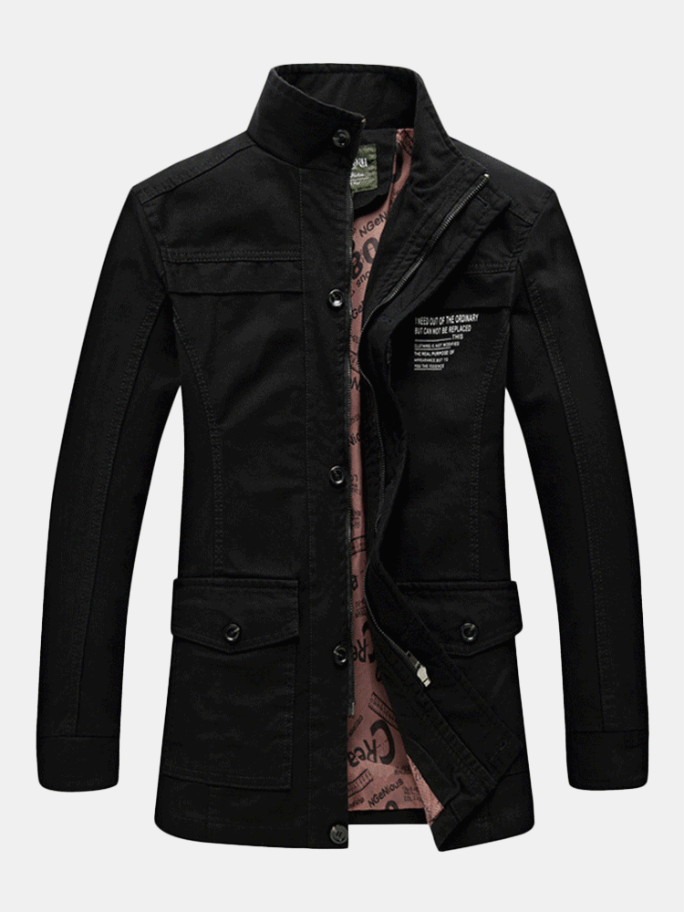 Mens plus Größe Winter Cotton Thick Stand Collar Cargo Jacket Mens plus Größe Winter Cotton Thick Stand Collar Cargo Jacket