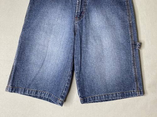 Ignition Intl Boys Skater Jean Shorts Size 12 Blue Denim Cotton Faded Front Long - Picture 3 of 11