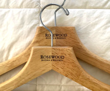 Rosewood Hotel  Resort Wood Hangers closet clothes suit pants lot of 2