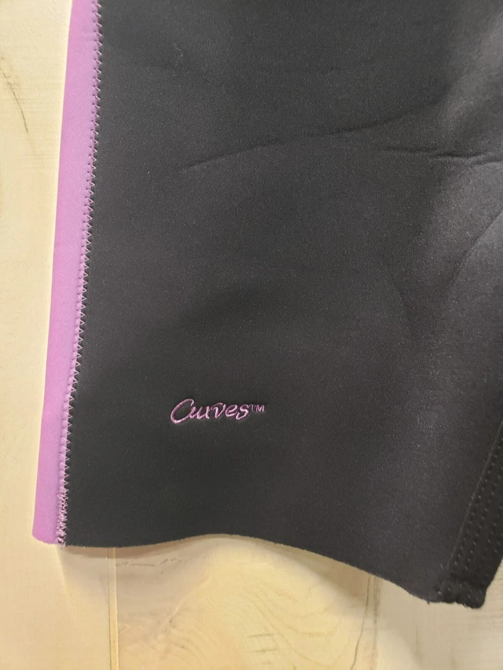 Cortadora de cintura Curves para mujer negra púrpura neopreno fitness entrenamiento pantalones cortos medianos Foto 2 de 4