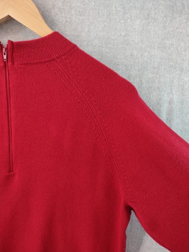 Hampshire Studio Sweater Women Large Red Vintage High Neck Retro Knit Raglan Zip - Picture 16 of 19