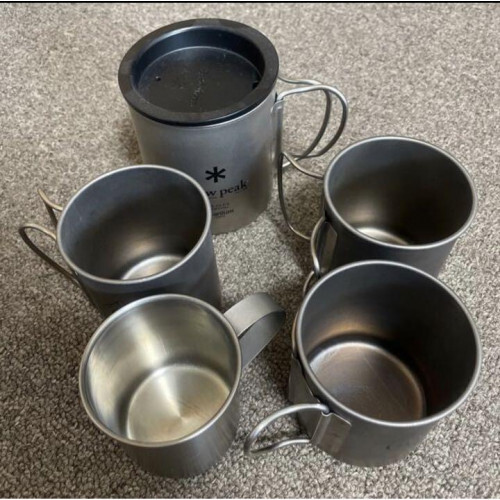 Snow Peak Titanium Single Mug / Titanium Double Mug Set